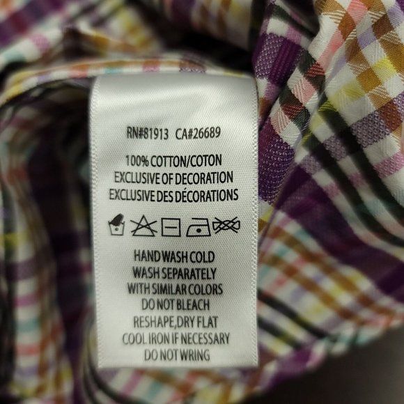 Robert Graham Exclusive Mens S Shirt Flip Cuff Dress Purple Pastel Plaid - Picture 12 of 12